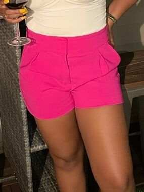 EXPRESS High-Waist Pink Women’s Tailored Shorts